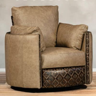Chisum Barrell Sand Stone Swivel Recliner