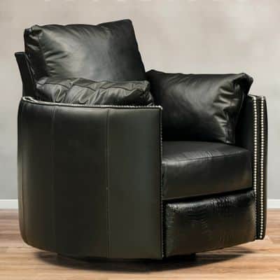Chisum Black Barrel Recliner