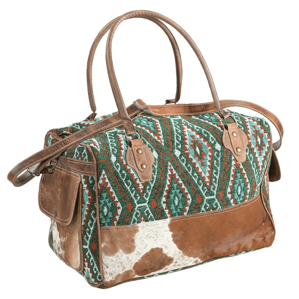 Ohlay Duffel Upcycled Wool Hair-On Genuine Leather Women Bag