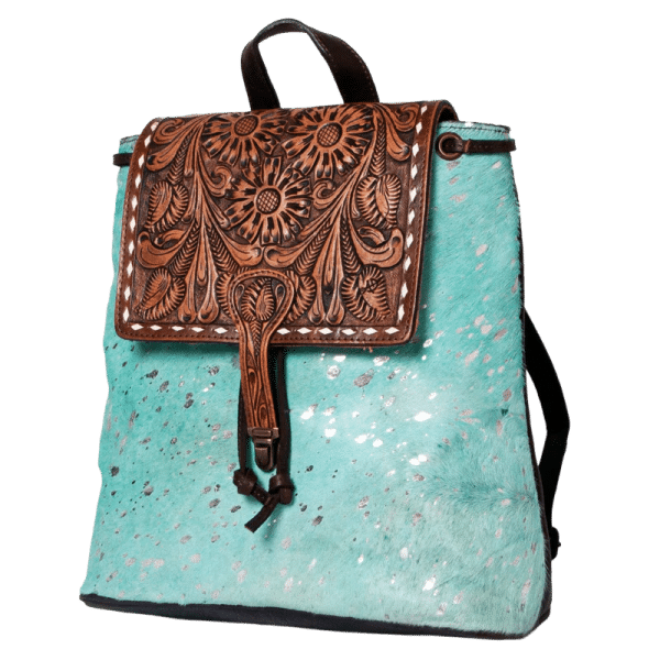 Acid Wash Turquoise Western Backpack