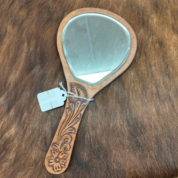 Cowhide + Leather Hand Mirror