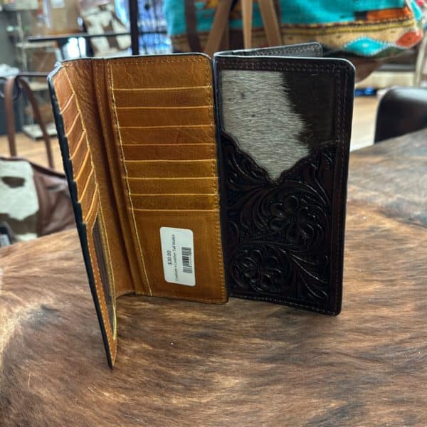 Cowhide + Leather Tall Wallet