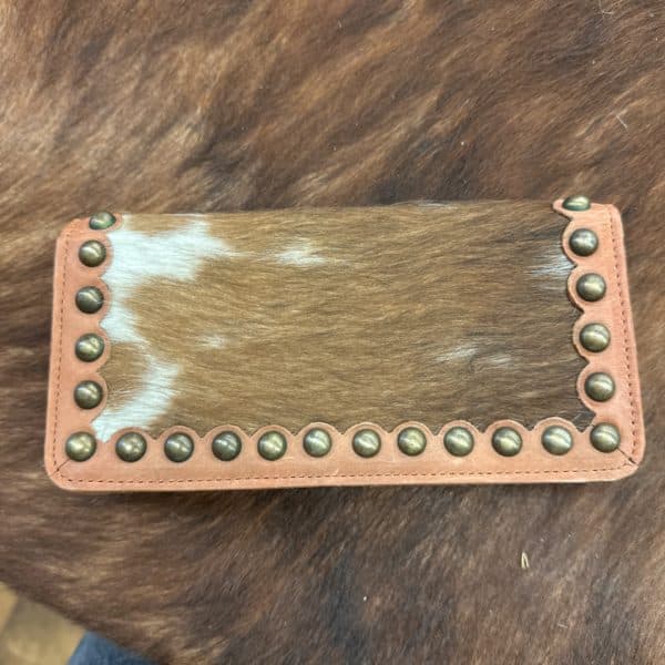 Cowhide + Leather Studded Wallet