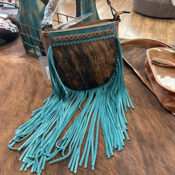 Cowhide + Fringe Crossbody Purse