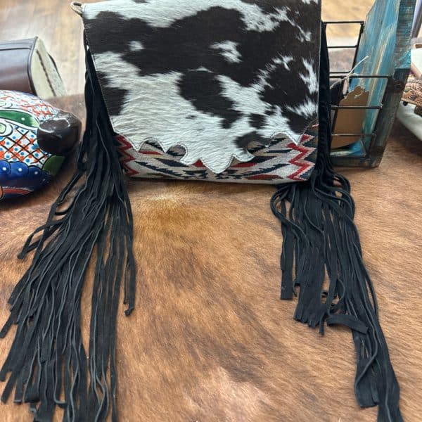 Aztec Cowhide Fringe Concealed Carry Purse