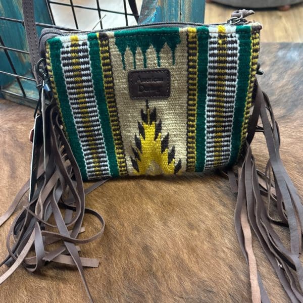 Tooled Leather + Saddle Blanket Crossbody Purse