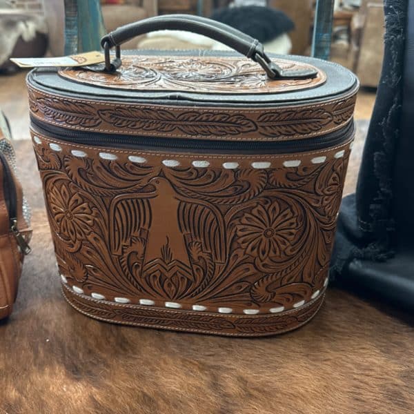 Tooled Leather Makeup Case