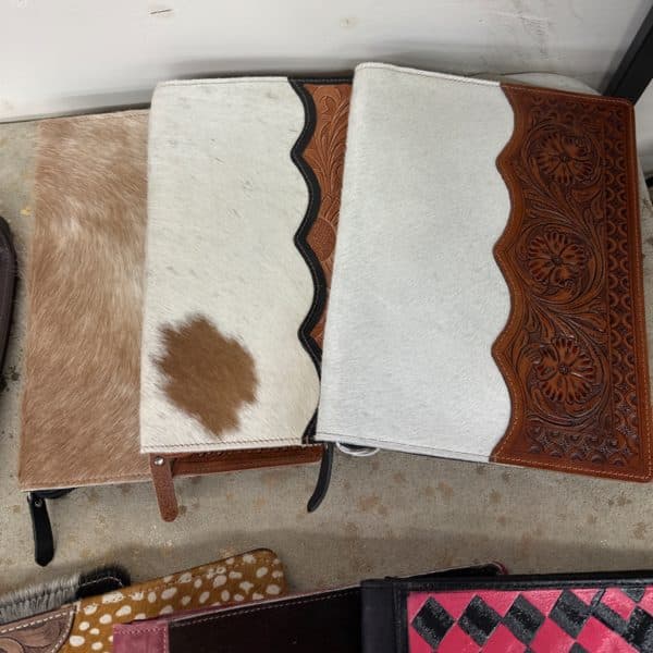 Leather + Cowhide Zipper Portfolio
