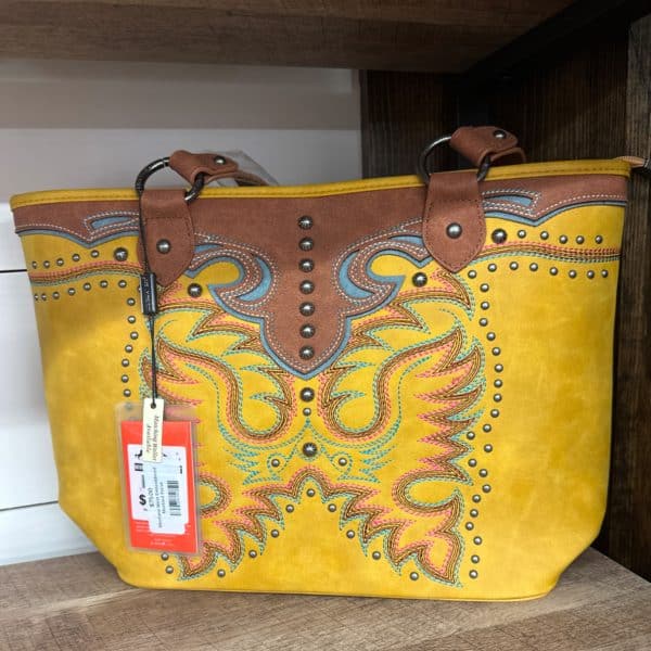 Montana West Embroidered Mustard Purse