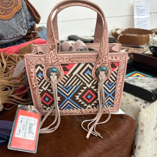 Leather + Aztec Mini Handbag