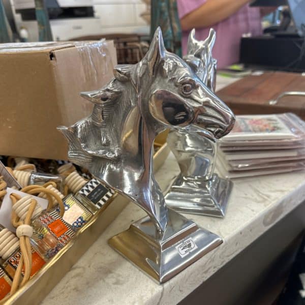 Pewter Horse Head Figurine