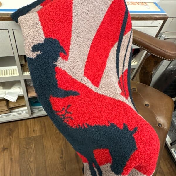 Red And Navy Cowboy Knitted Polyester Microfiber Blanket