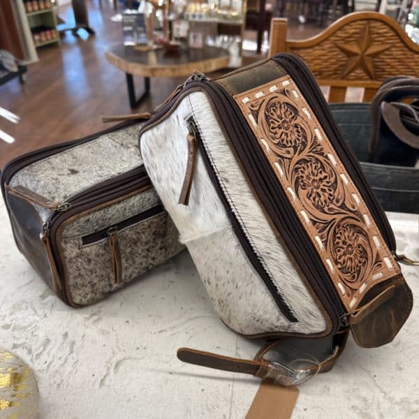 Leather + Cowhide Shave Bag