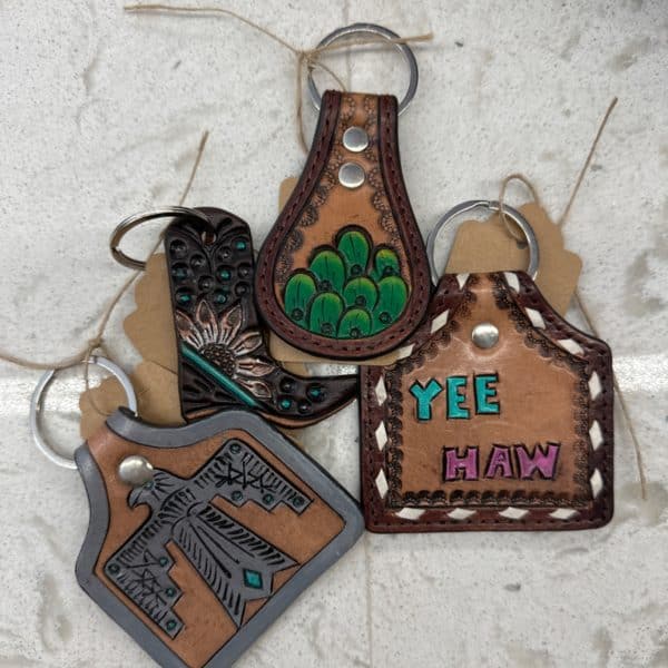 Tooled Leather Keychain