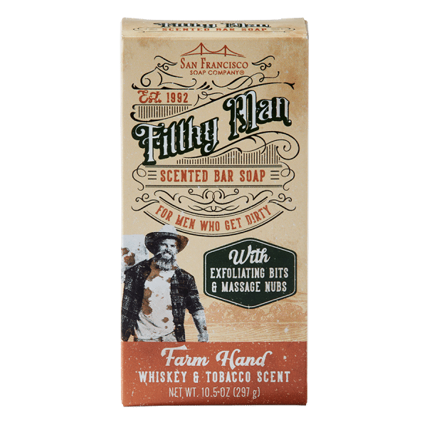 Farm Hand Whiskey & Tobacco 10oz Massaging Bar Soap