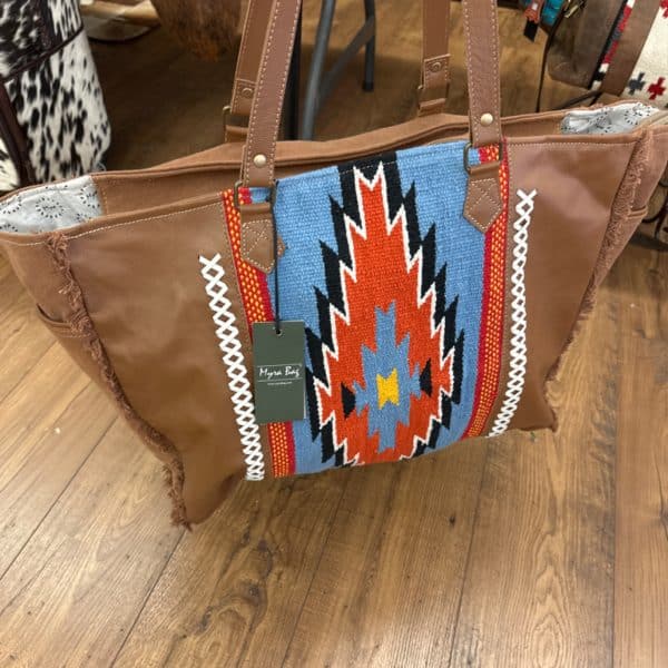 Wagon Trails Weekender Bag in Warm Chocolate