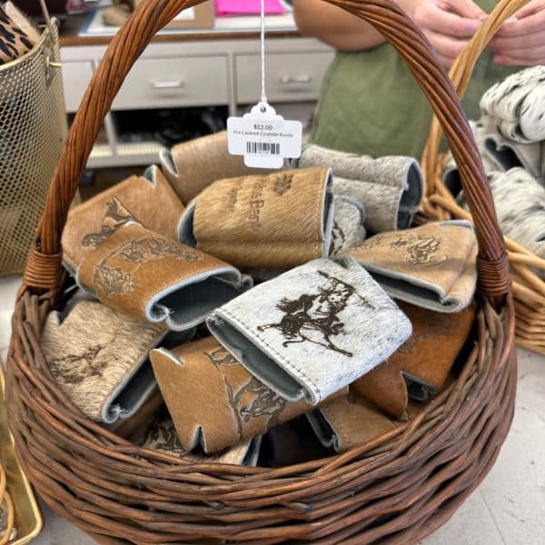 Pre-Lasered Cowhide Koozie
