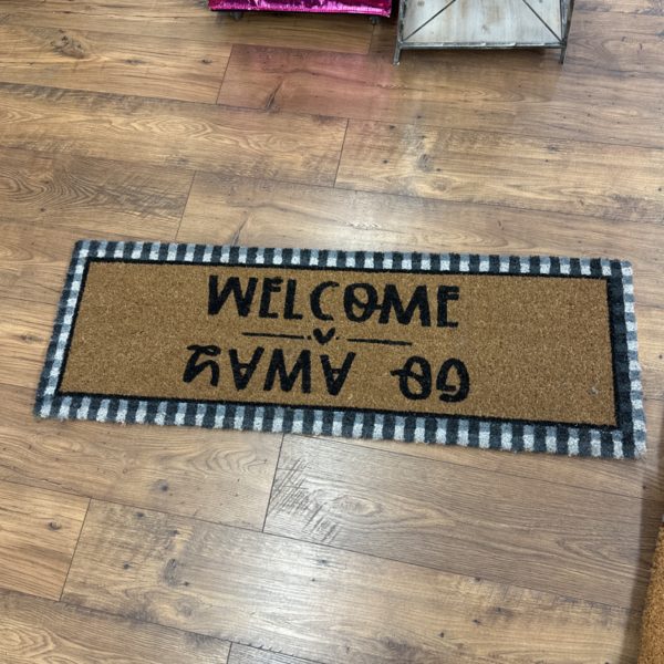 Welcome/Go Away Oblong Door Mat