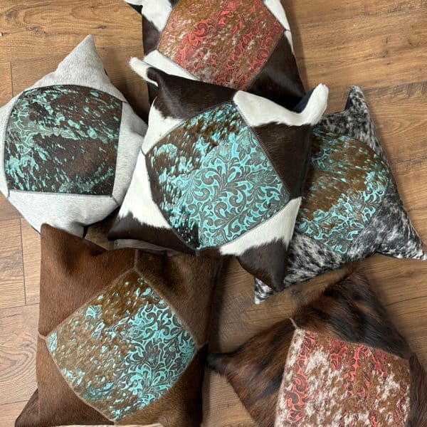 Leather And Cowhide Diamond Pillow