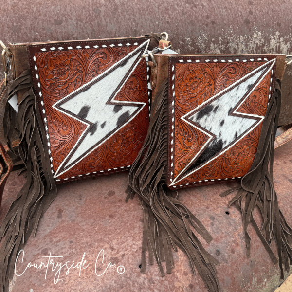 Bronco Tooled Leather Bolt Purse Limited Edition