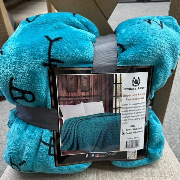 Mia Super Soft Flannel Fleece Blanket Turquoise Brands