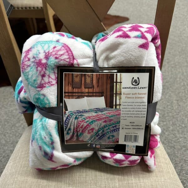 Mia Super Soft Flannel Fleece Blanket Colorful Western