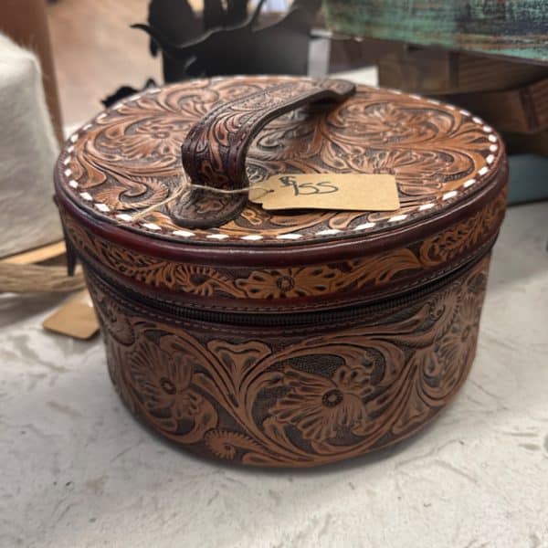 Small Tooled Leather Jewelry Case
