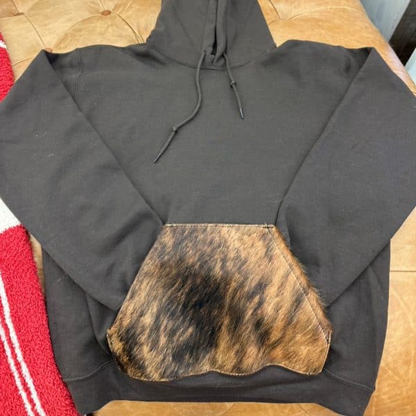 Brown Cowhide Pocket Hoodie
