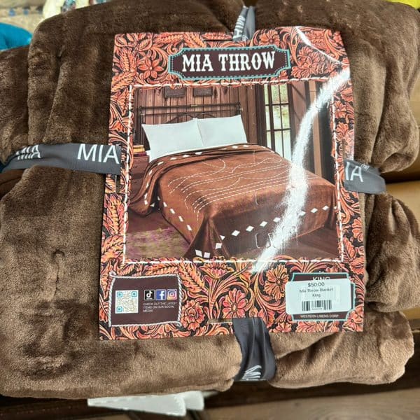 Mia Throw Blanket Brown Boot Stitch