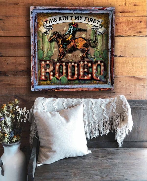 Ain't My First Rodeo Square Artwork: Extra Small - 10"