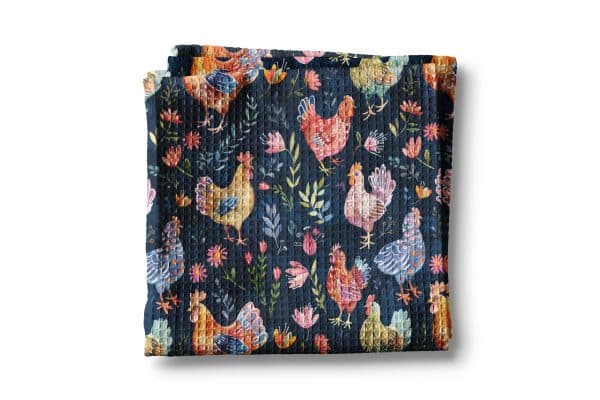 Chicken Rooster Floral Rustic Farmhouse Coop Kitchen Towel