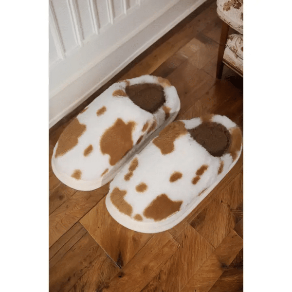 Cow Print Slippers