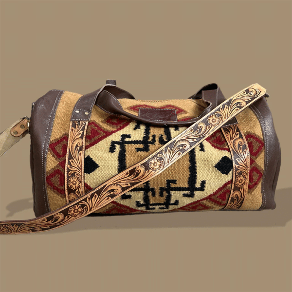 Cuttinup Gear Embossed Leather And Saddle Blanket Duffel Bag