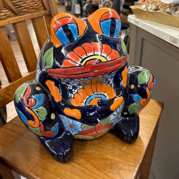 Handpainted Large Frog Talavera Plant Holder