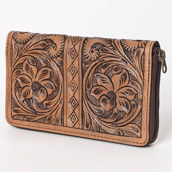 Ohlay Tooled Leather Zipper Wallet