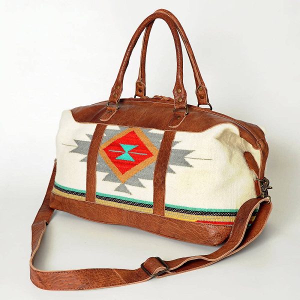 Saddle Blanket & Leather Duffel Bag