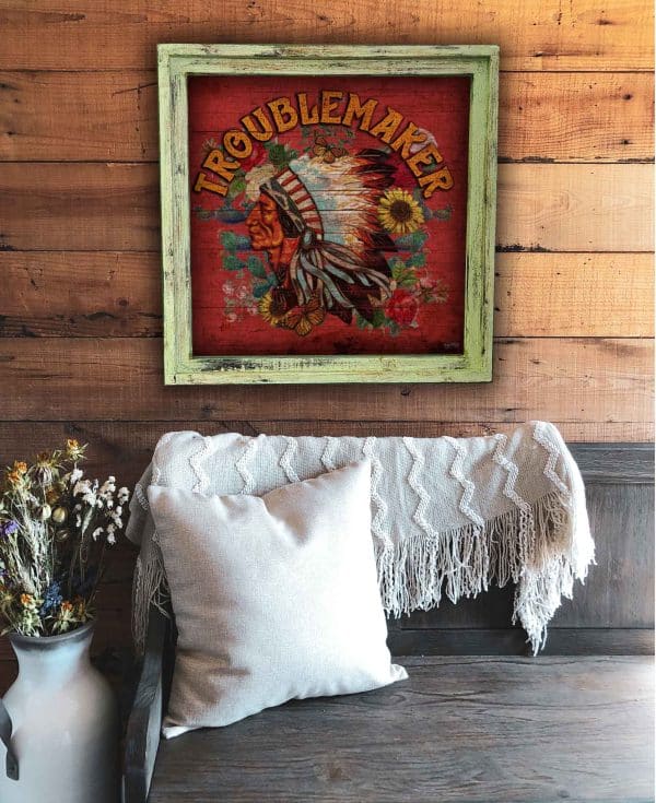 Troublemaker - Square Framed Artwork: Large - 24"