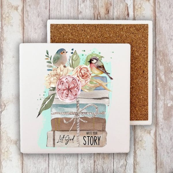 Spiritual Let God White the Story Stone Coaster