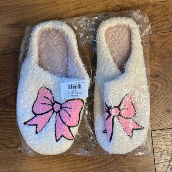 Pink Bow Slippers