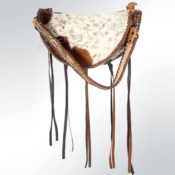 Hair-On-Hide Saddle-Shaped Fringe Hobo Bag