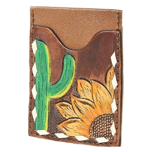 Hand Painted Tooled Leather Card Holder