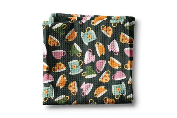 Tea Cup Room Shop Coffee Teacup Waffle Kitchen Towel Dish