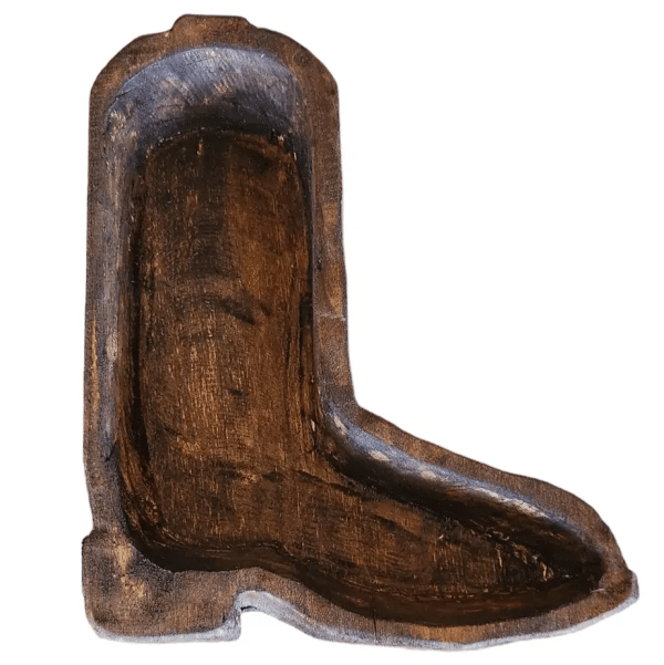 Wood Boot Dough Bowl
