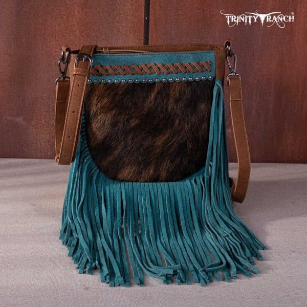 Cowhide + Fringe Crossbody Purse