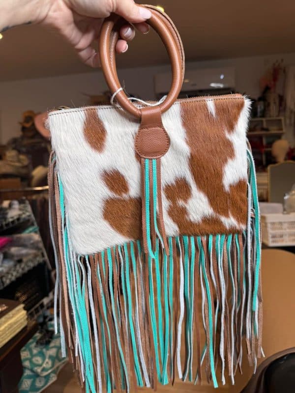 Cowhide + Fringe Mini Handbag