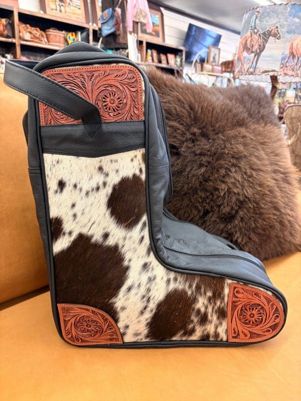 Cowhide + Leather Boot Bag