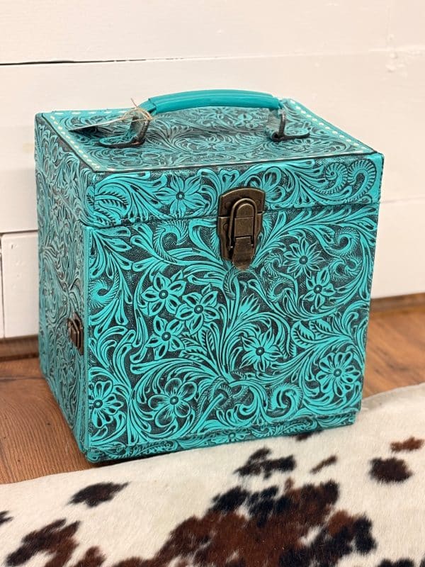 Jumbo Tooled Leather Turquoise Jewelry Case