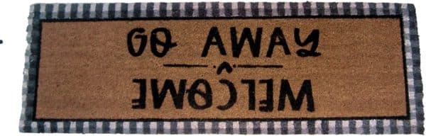 Welcome/Go Away Oblong Door Mat