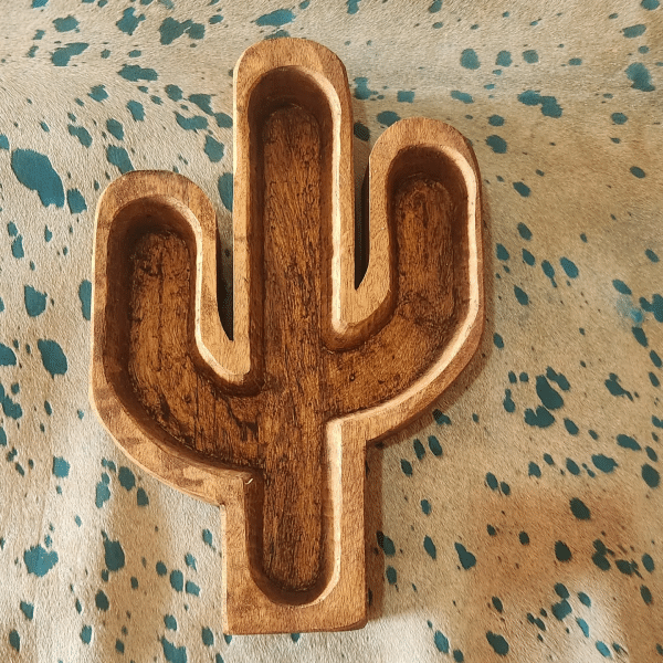 Wood Cactus Bowl