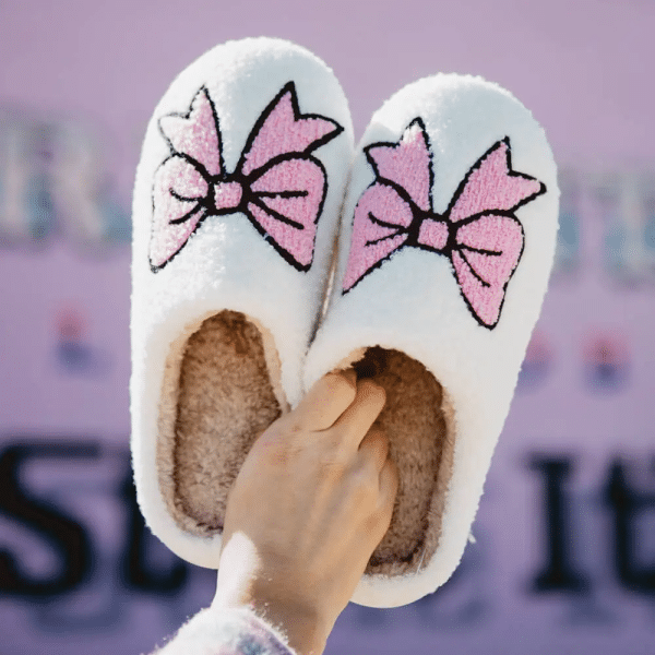 Pink Bow Slippers
